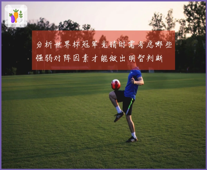 分析世界杯冠军竞猜时需考虑哪些强弱对阵因素才能做出明智判断