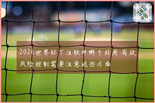 2026世界杯下注软件哪个好用 有效风险控制需要注意这些方面